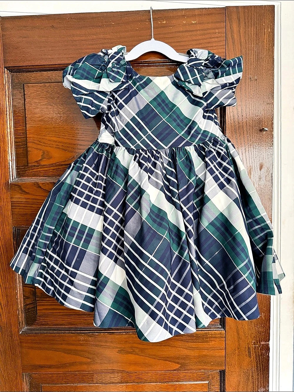 Janie and Jack The Once Upon A Tartan Dress Plaid Party Dress Blue & Green NWT